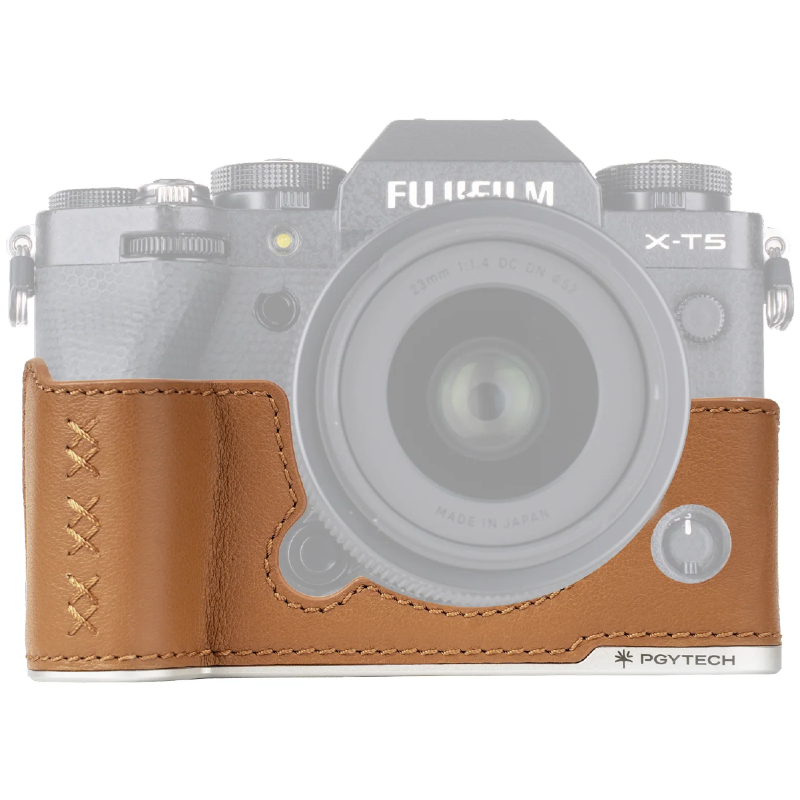 PGYTECH Leather Camera Case pour Fujifilm X-T5 – Clay Brown